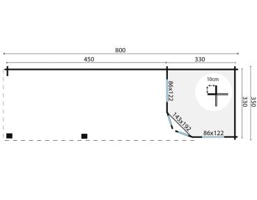 Gartenhaus Paiva 800x350 cm